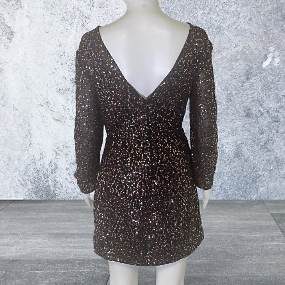 H&M Long Sleeve Low Back & Red Sequin Dress - Picture 4 of 7